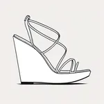 strappy white wedge sandals image